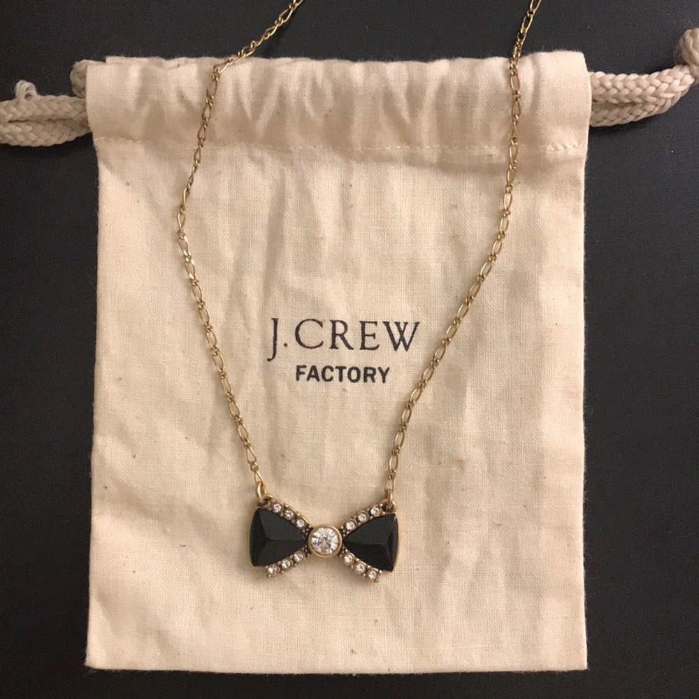 J. Crew Factory black Bow Necklace